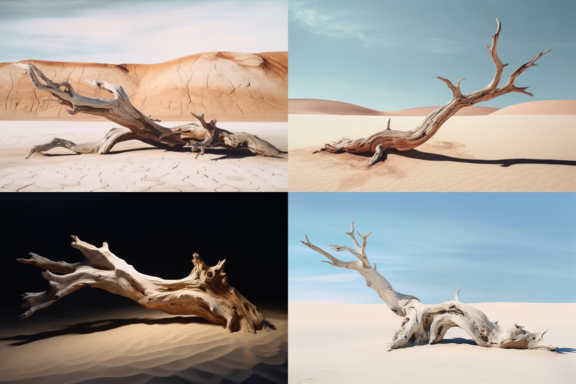 Desolate Beauty: Hyperrealistic Driftwood Photography
