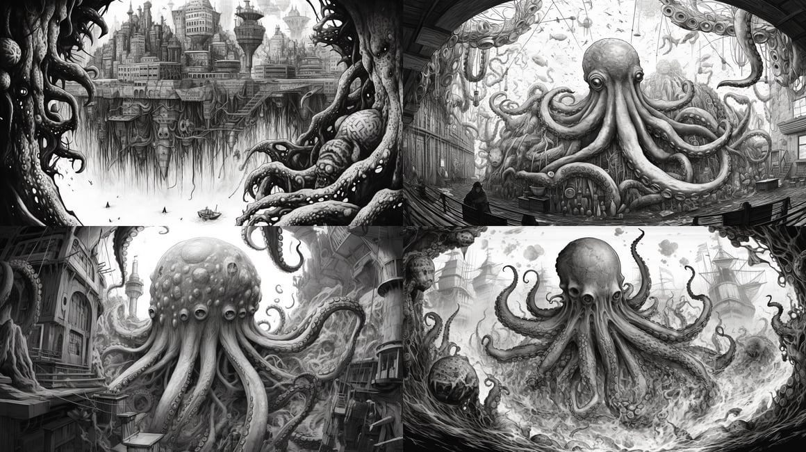 Inky Depths: Octopus Villain's Undersea Lair Blueprint Prompt | NeoPrompt