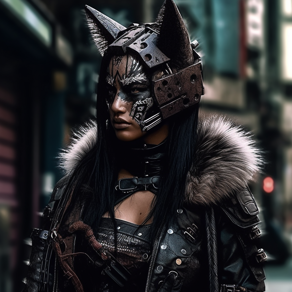 A Hyper-Realistic Journey Through Urban Cyberpunk Neo-Native American Chic