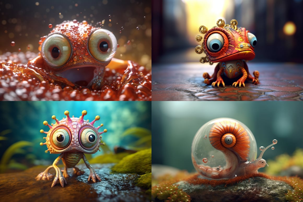 Ultra High-Resolution, Hyper-Realistic Homunculus Macro Photography with Bokeh and Claymorphism Effects