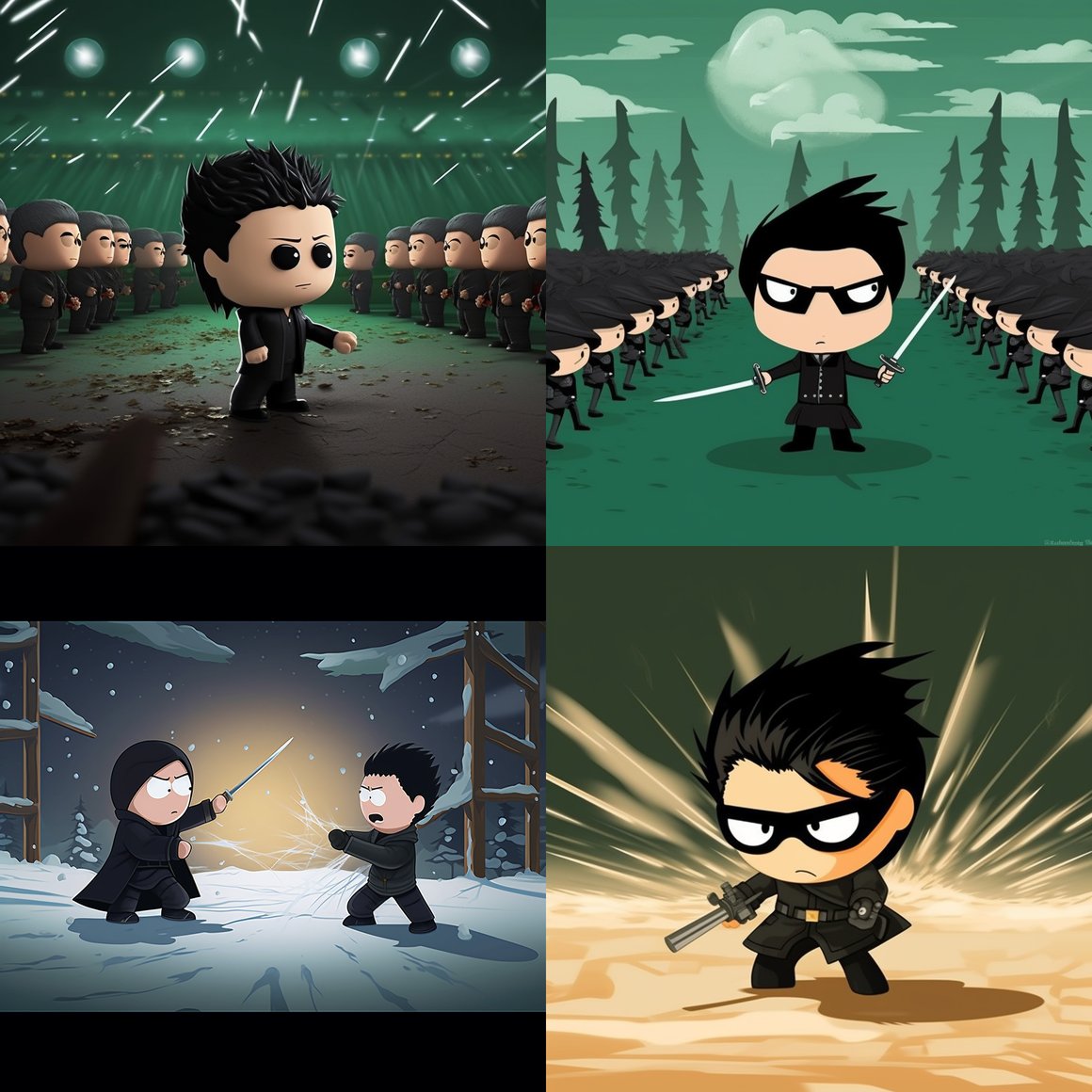 Neo's Mid-Journey Battle Illustrated