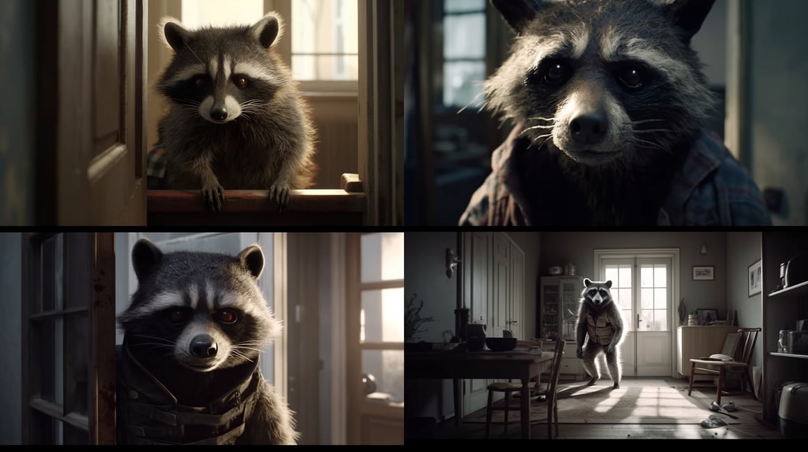 Raccoon Man Thief Caught on Ultra-Realistic CCTV Prompt | NeoPrompt