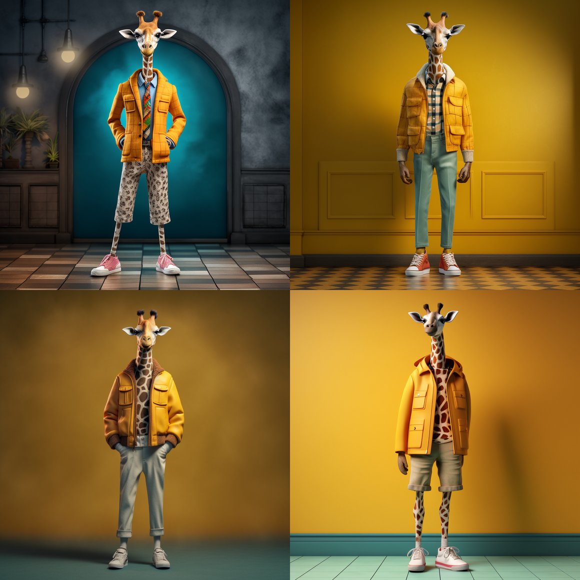 Retro Giraffe: A 1960s Fashion Journey through Sony Lens