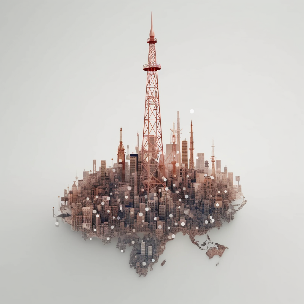 Minimalistic Telco Tower Map Journey