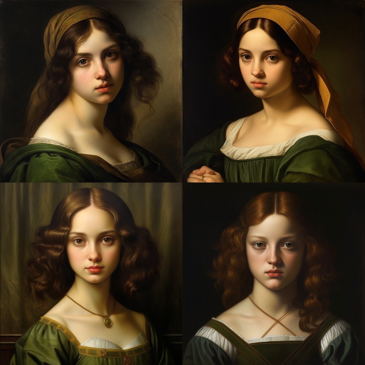 Classic Beauty: Renaissance Portrait of a Young Lady