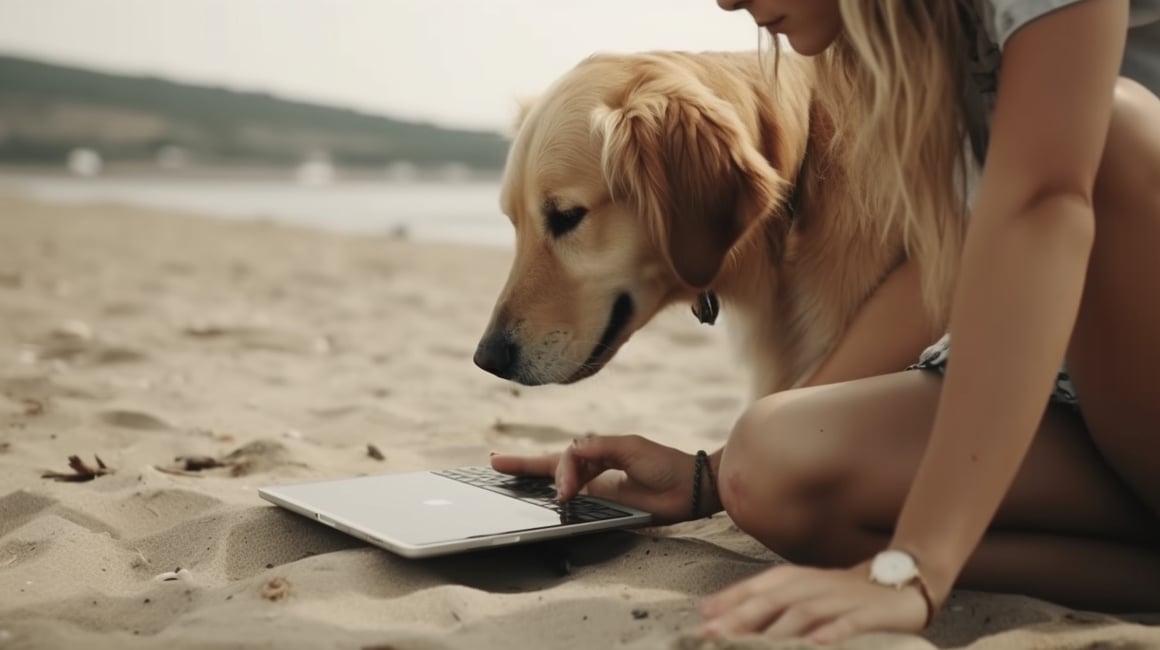 Summer Distractions: A Golden Retriever's Interruption