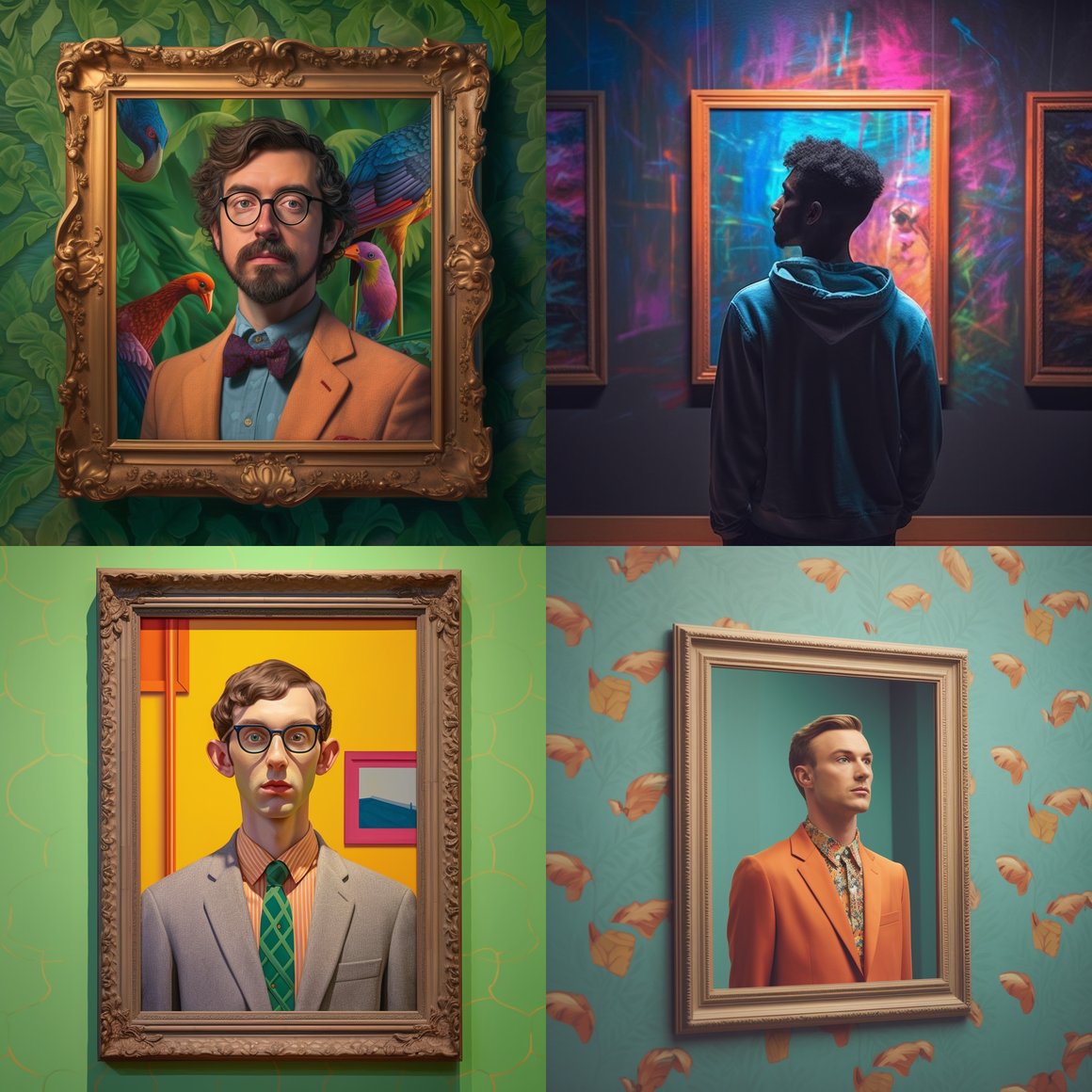 HD Photorealistic Portrait Exhibition in a Vibrant Museum - Stage 5