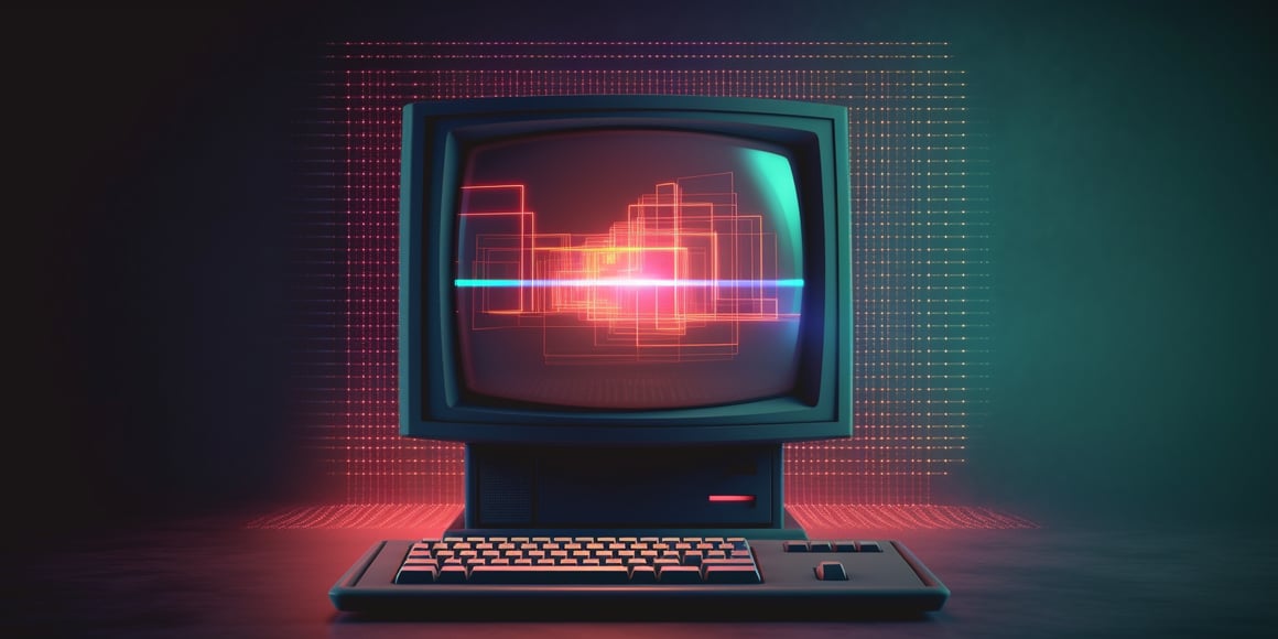 Retro Cyberspace Mid-Journey Display