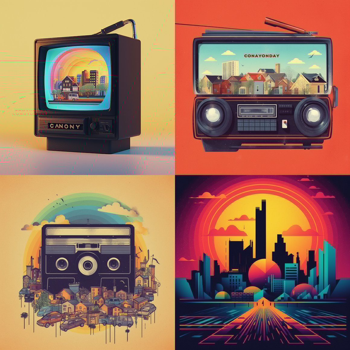 Retro Revival: VHS Inspired Community Connection Graphic