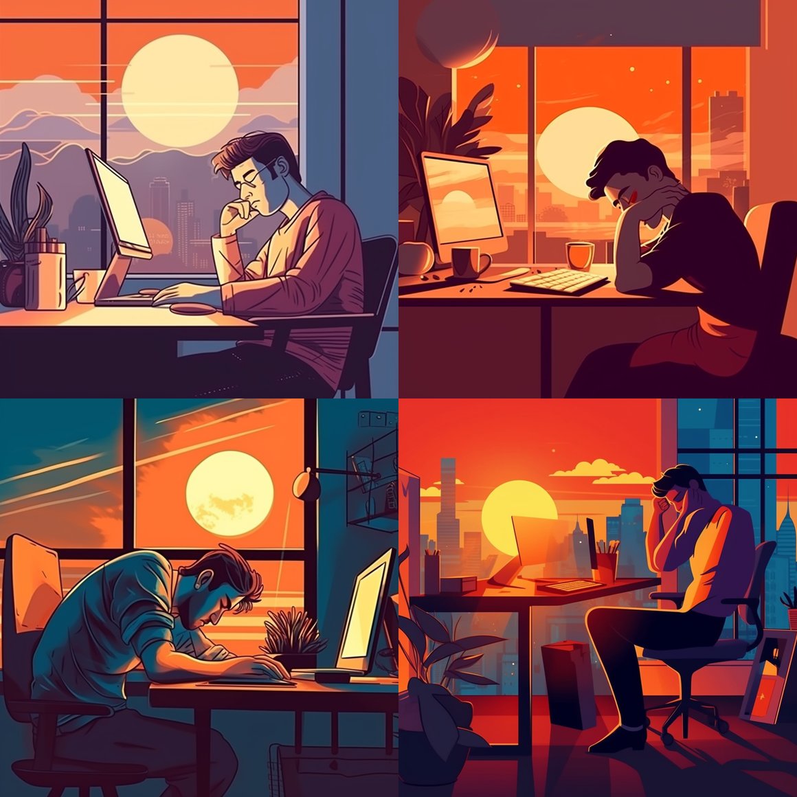 Mid-Workday Exhaustion: An Office Endeavor