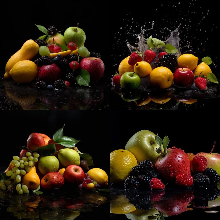 Capturing a Dynamic Fruit Photoshoot with Water Droplets Prompt | NeoPrompt