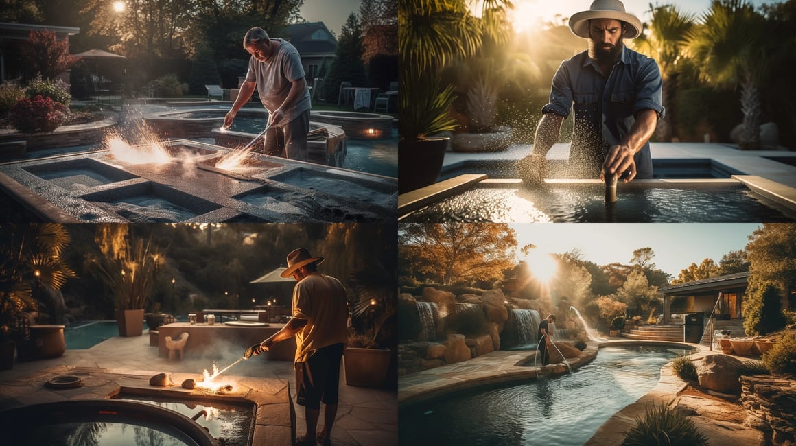 Cinematic Poolside Grandeur in High Definition