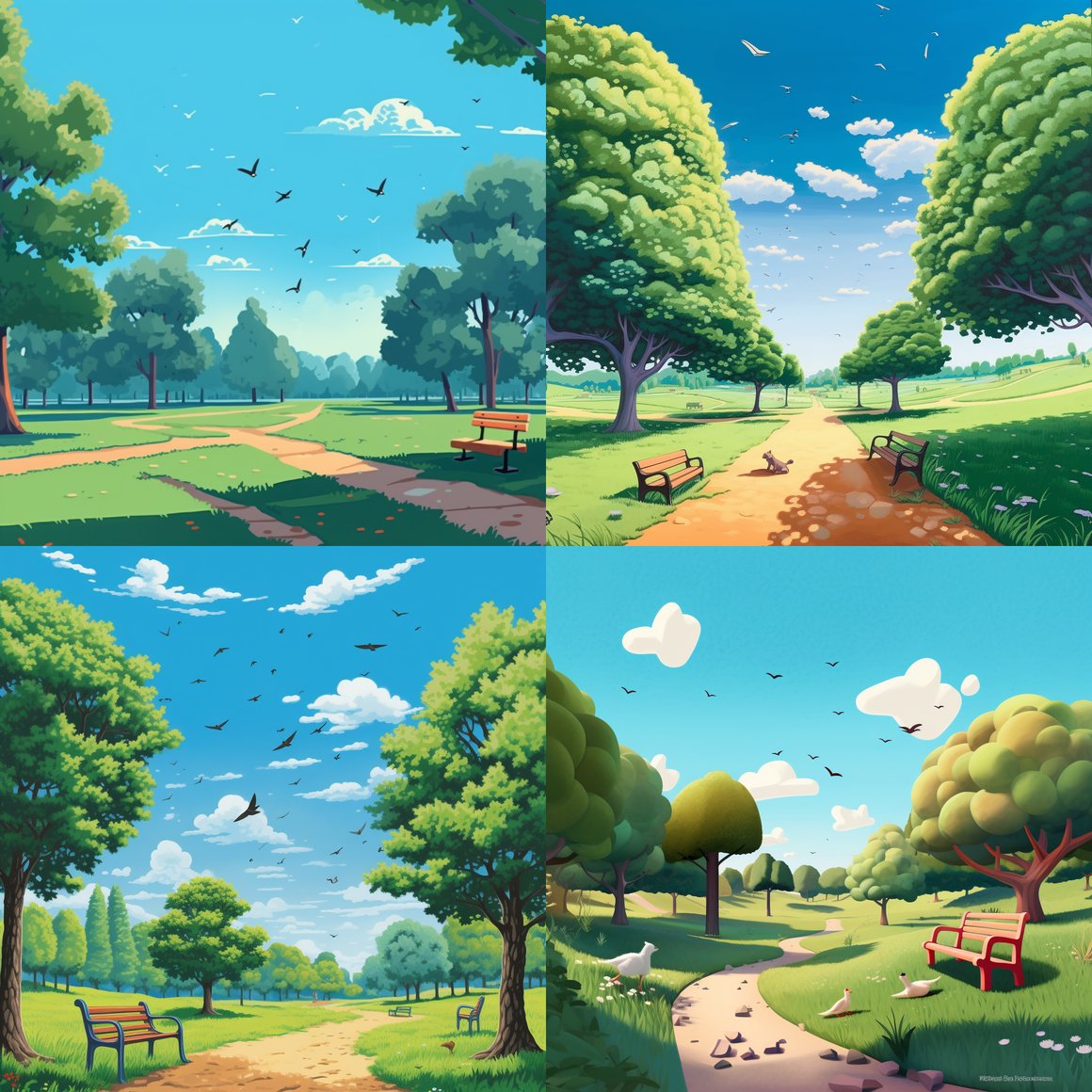 Summertime Park Scene Creation