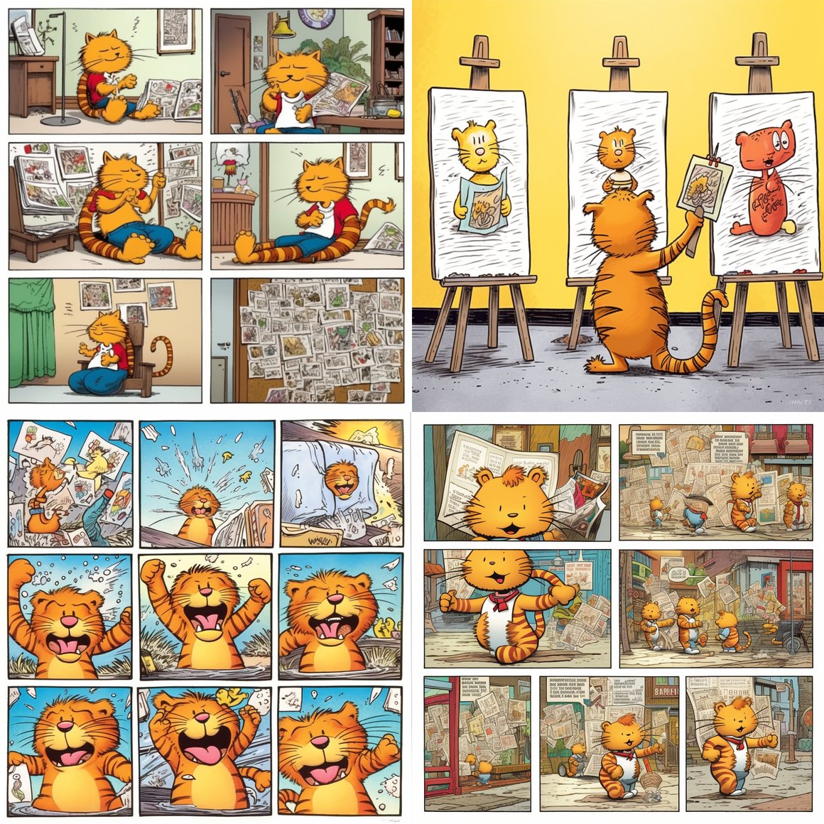 Classic Garfield Comic Strip Illustration
