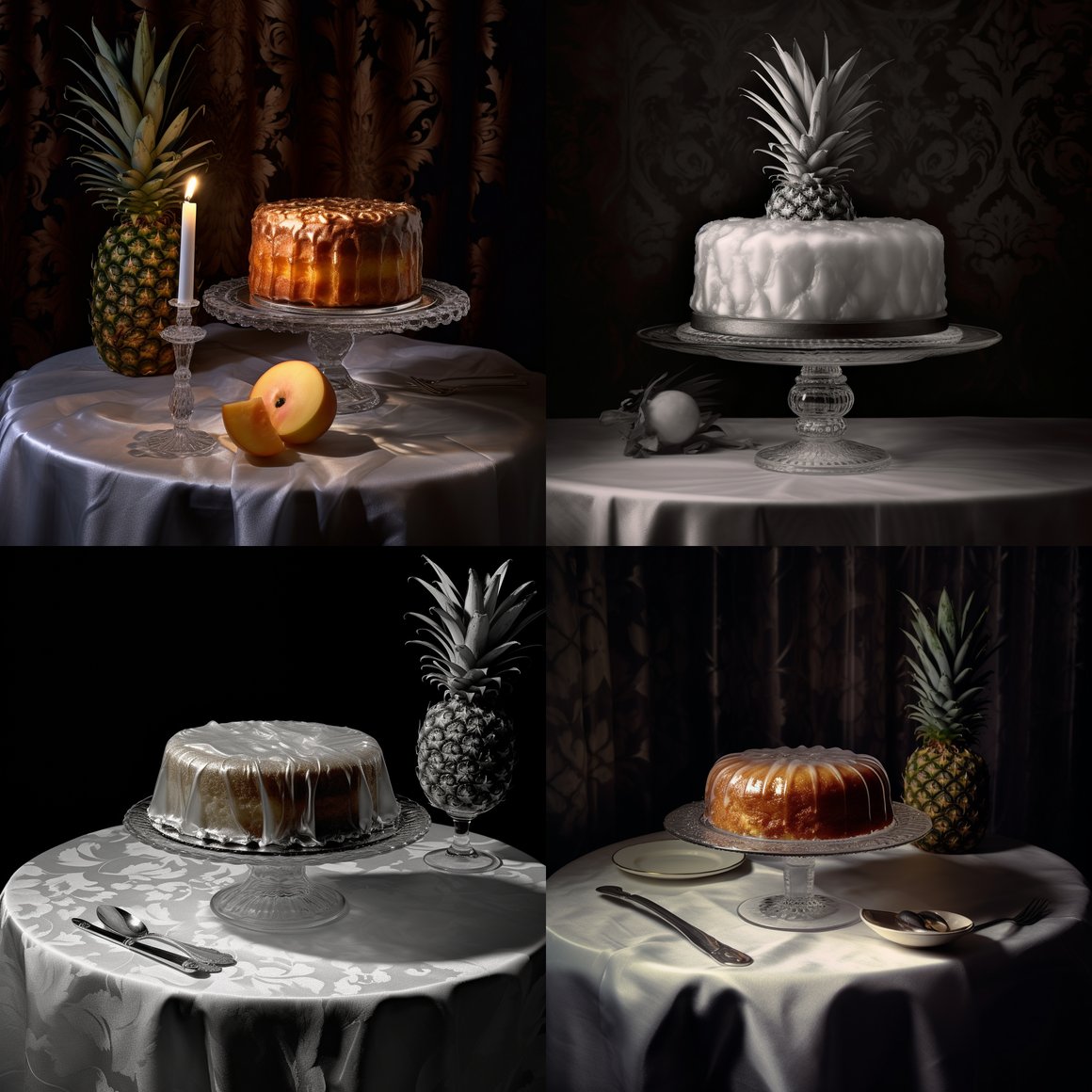 A Surrealistic Capture of Glass Pineapple Cake Delicacy