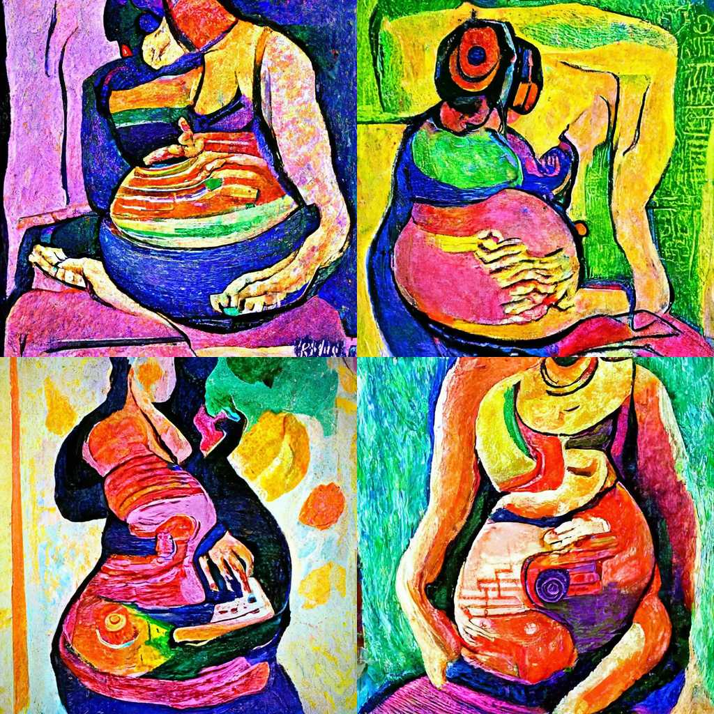 Harmonious Arrival: A Fauvist Journey of Pregnancy