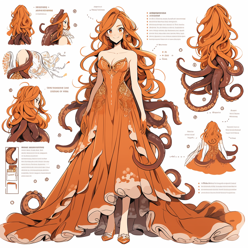 Octopus Maiden: Detailed Anime Character Design Progress