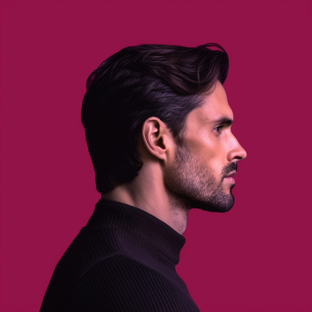 Handsome Brunette Man against Solid Color Backdrop