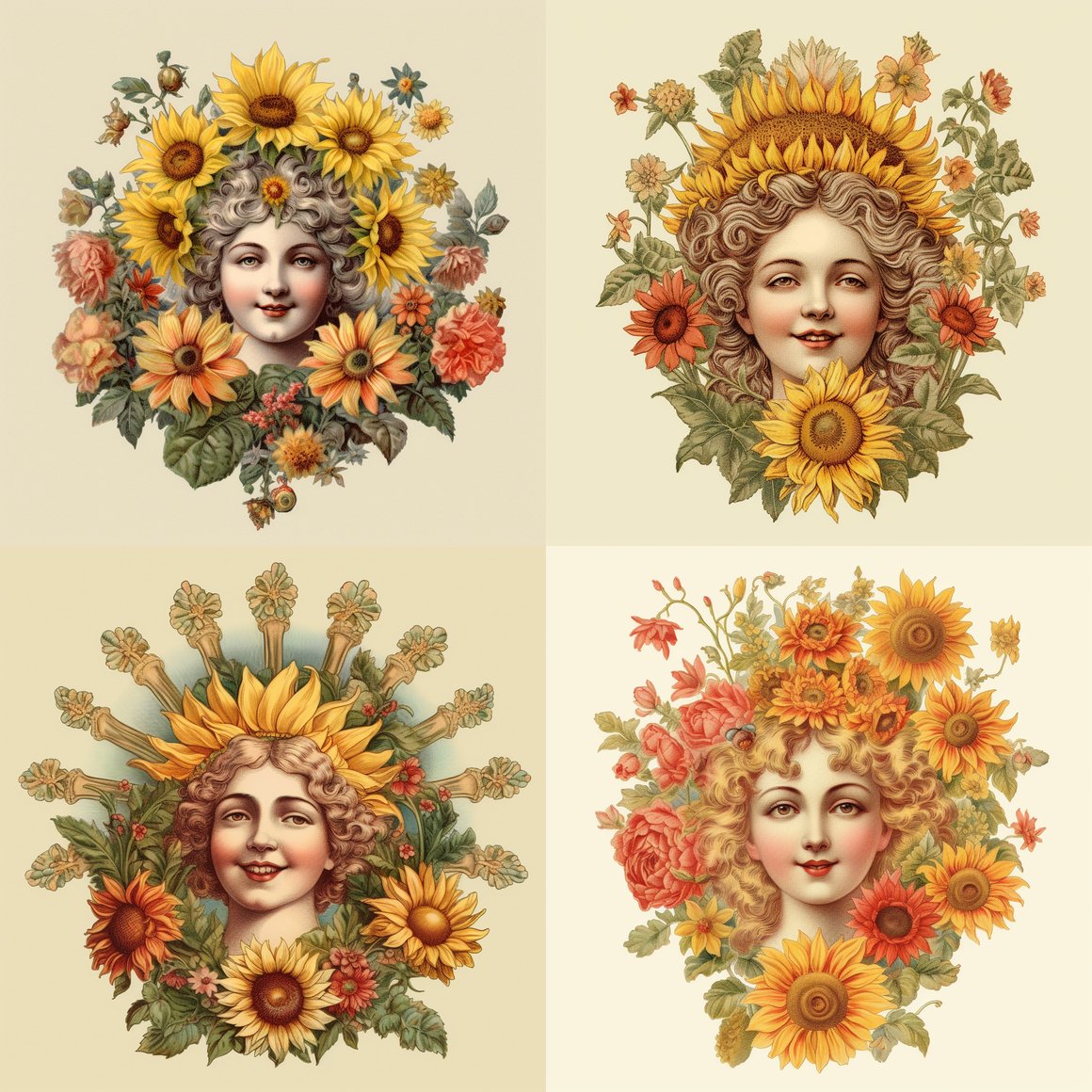 Sun King's Floral Crown: A Mid-Journey Illustrative Prompt