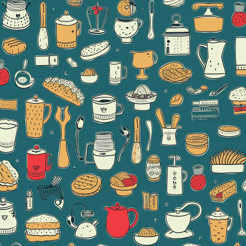 Artisan Baking Icon Patterns for Modern Textiles