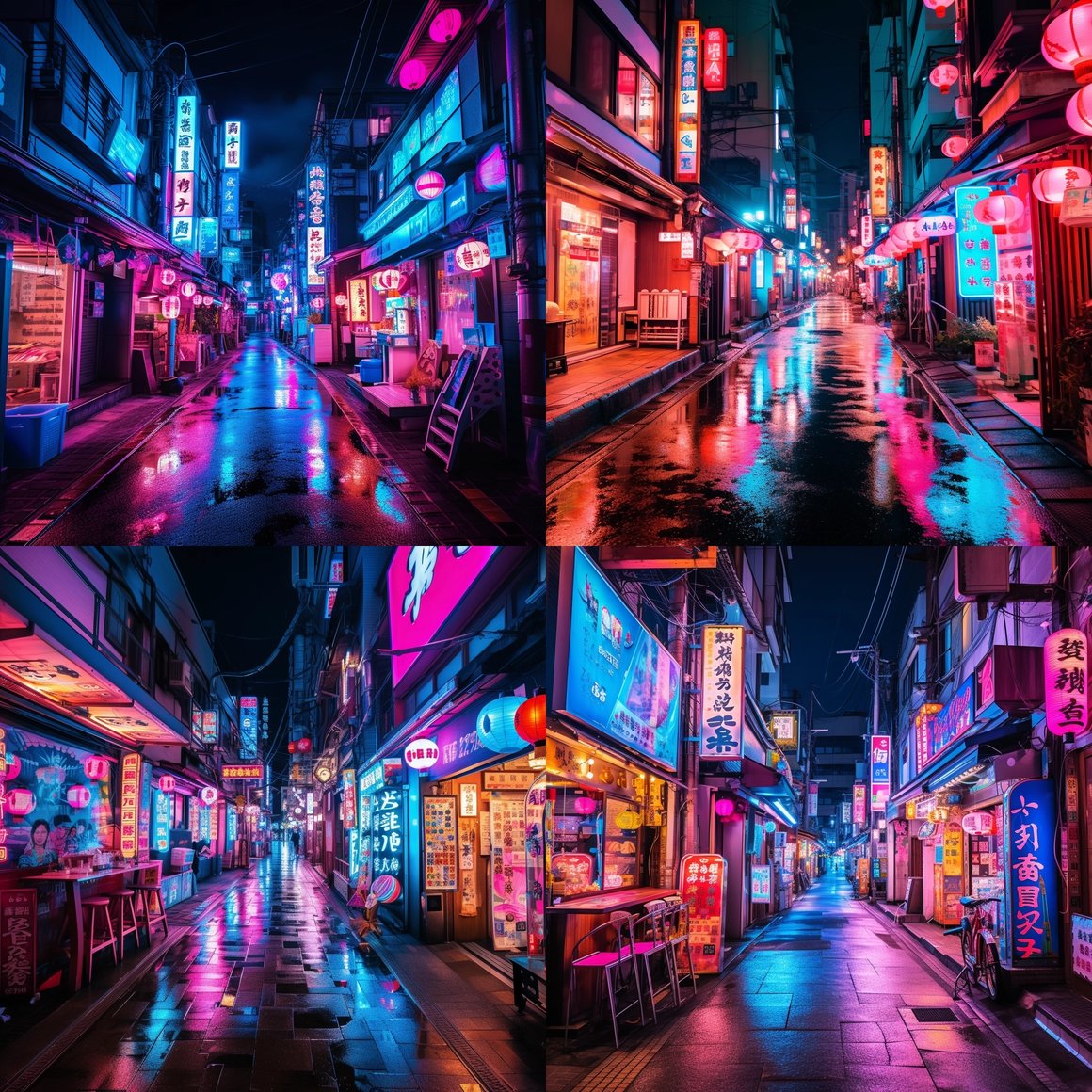 Neon Nightscape: A Journey Through a Japanese Street