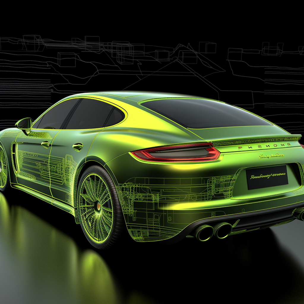 Halfway Update on Green Porsche Panamera GTS Design Competition Schematic Progress