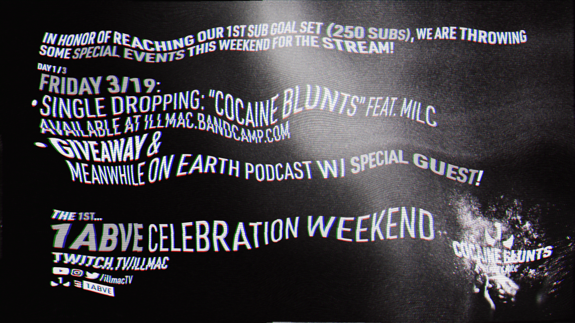 A promo image made for Illmac's 1ABVE CELEBRATION STREAM