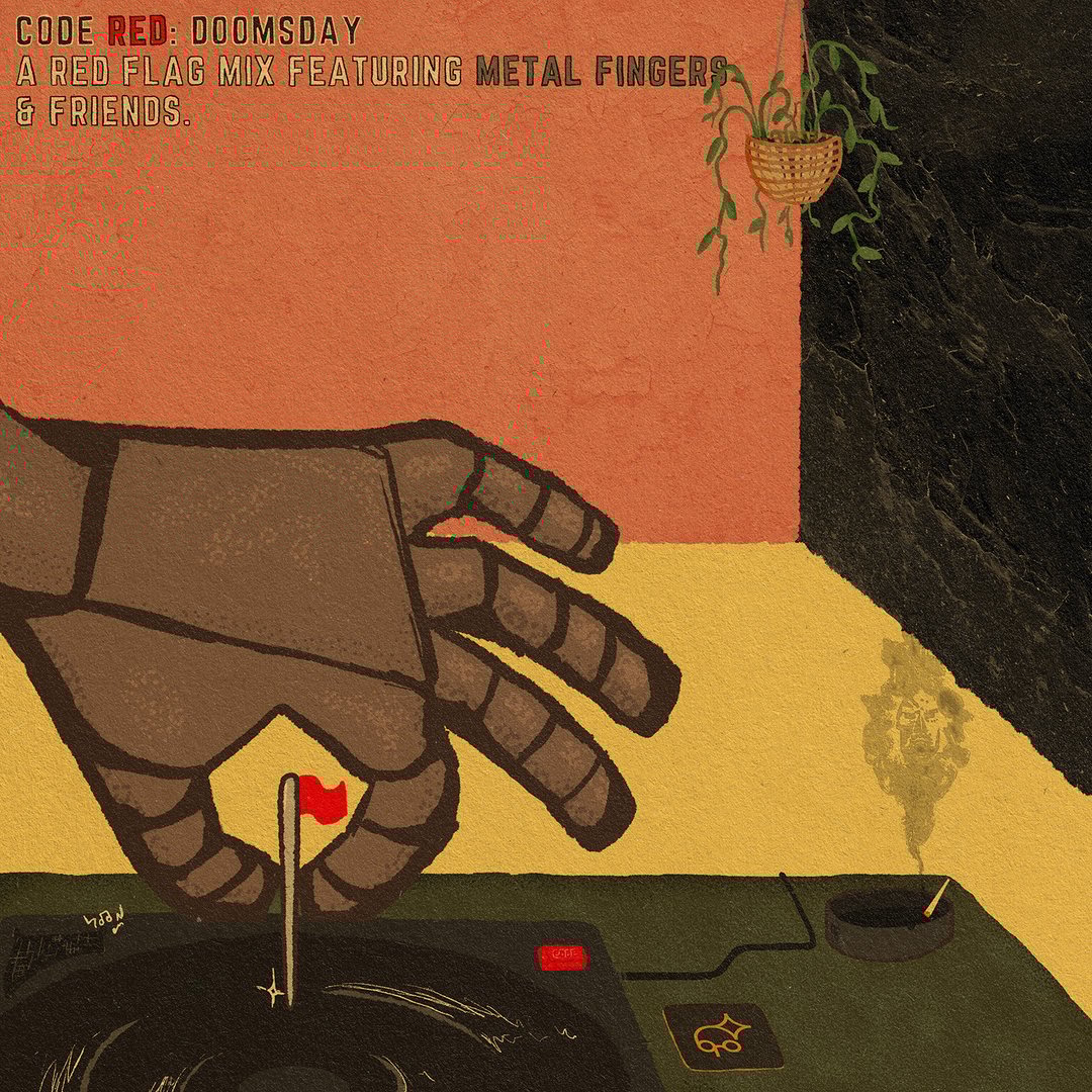 Red-Flag-Code-Red-Doomsday-Album-Cover-Red-Flag-Mix-MF-DOOM-Metal-Fingers-Friends