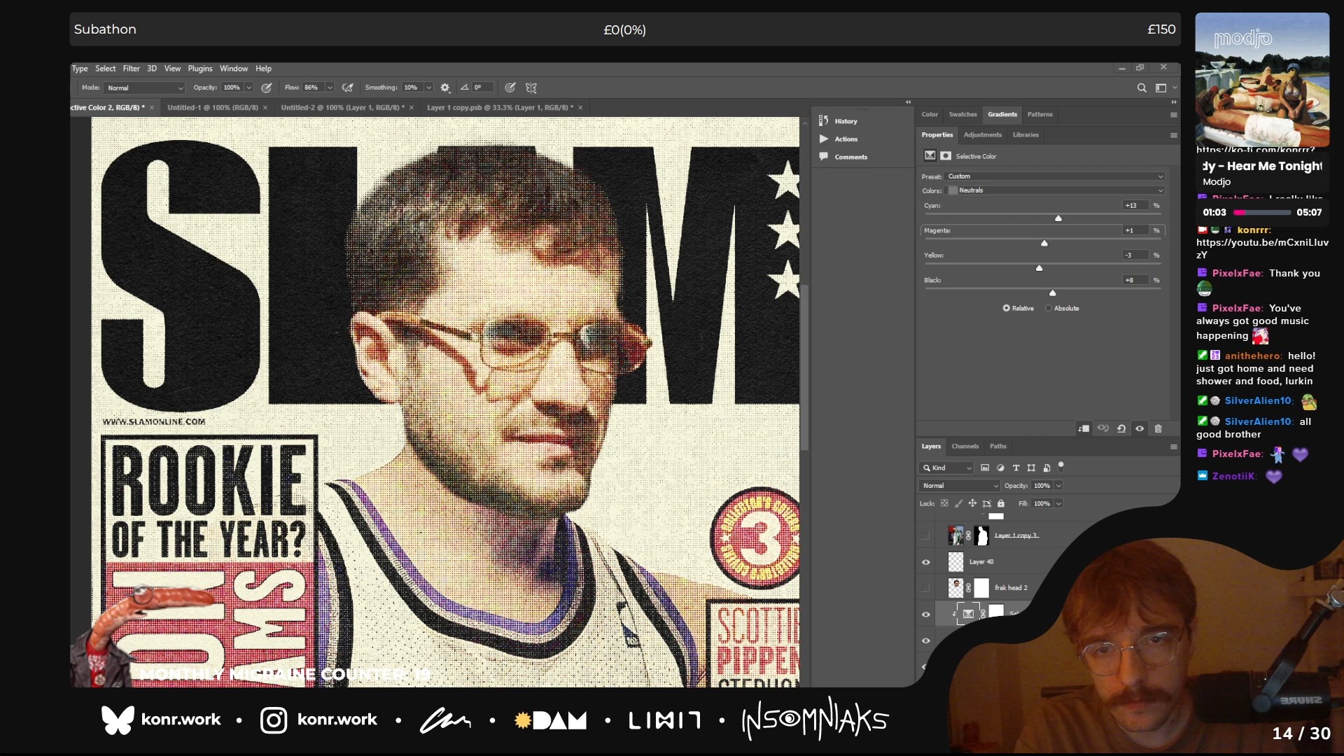 Screenshot Of twitch.tv/konrrr Showing Design of Frak's Bday Flyer