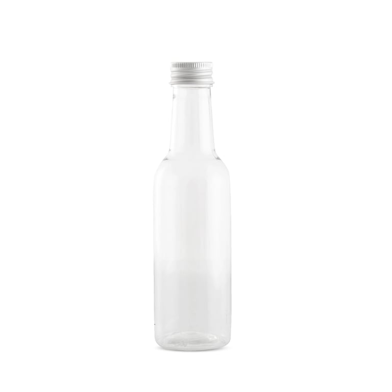 Plastic Bottle Clear, Silver cap