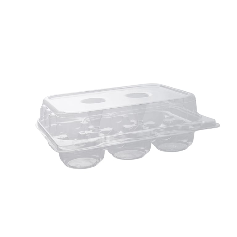 Plastic Cupcakes Container (Clear, 6 Cups)