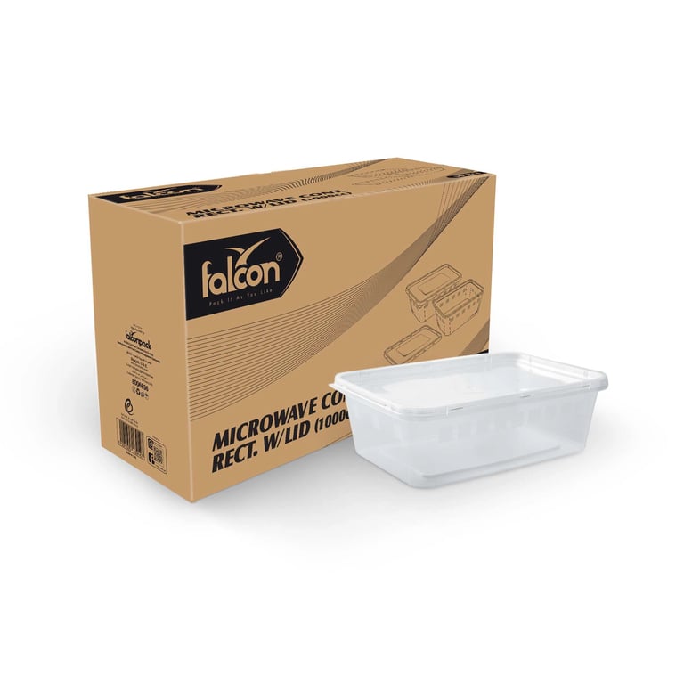 Microwave Container with Lid (1000 cc) Rectangular shape,  