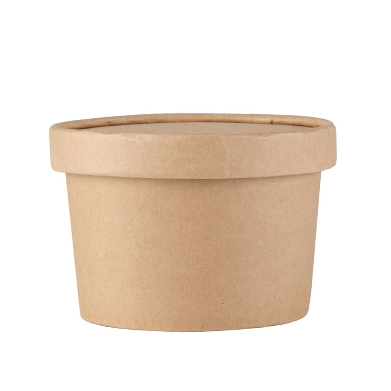 Kraft Cup with Lid (12 Oz)