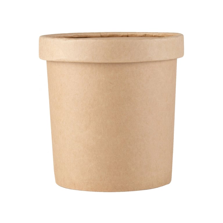 Kraft Cup with Lid (26 Oz)