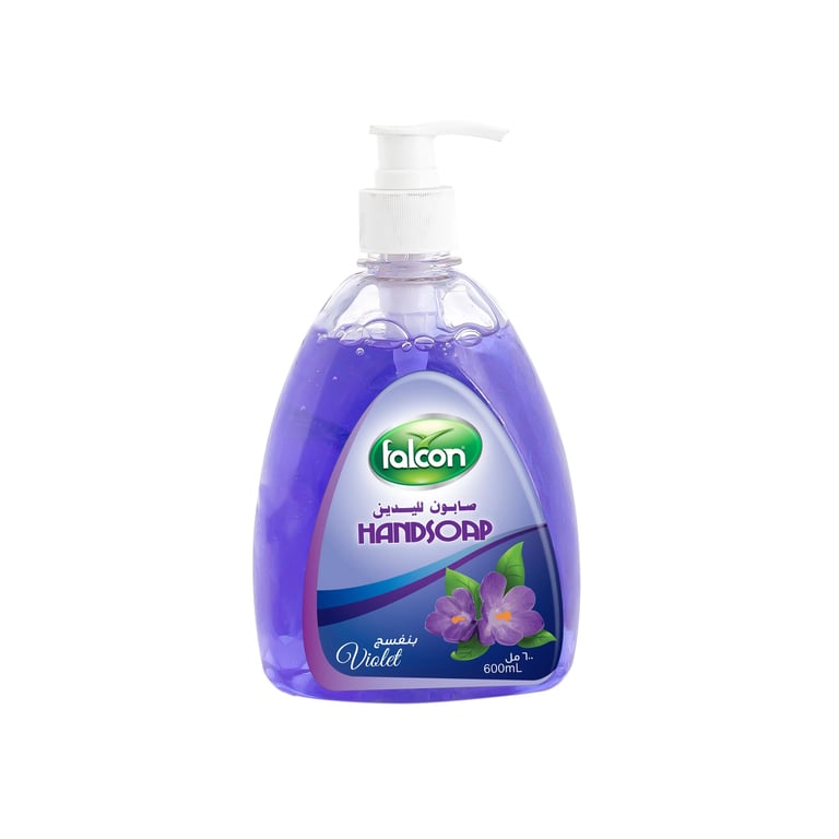 Falcon Hand Soap Liquid (Violet, 600 ml Bottle)