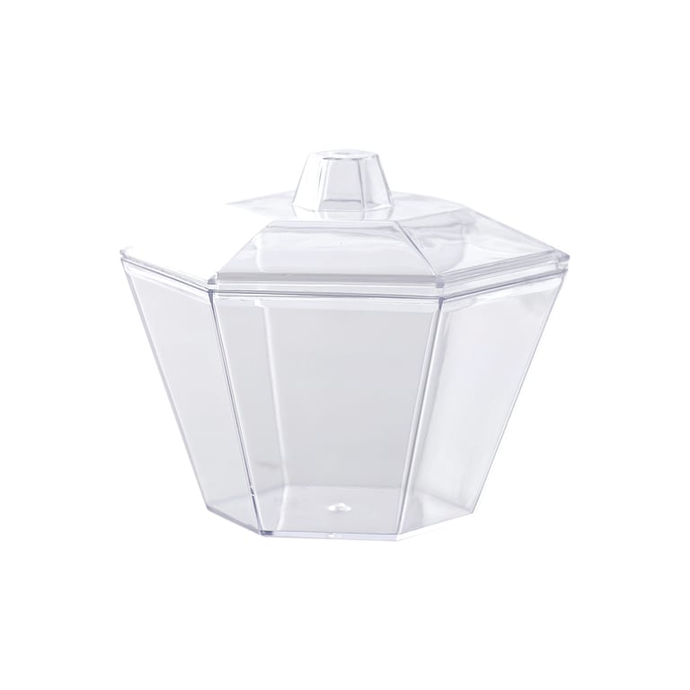 Sweets  Container with Lid (Clear, Hexagon Shape)