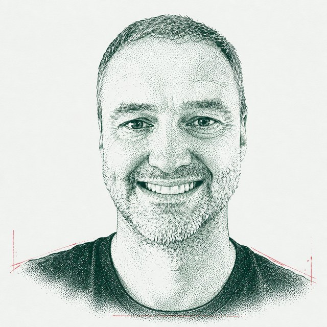 Ink portrait of Scott Rapsey
