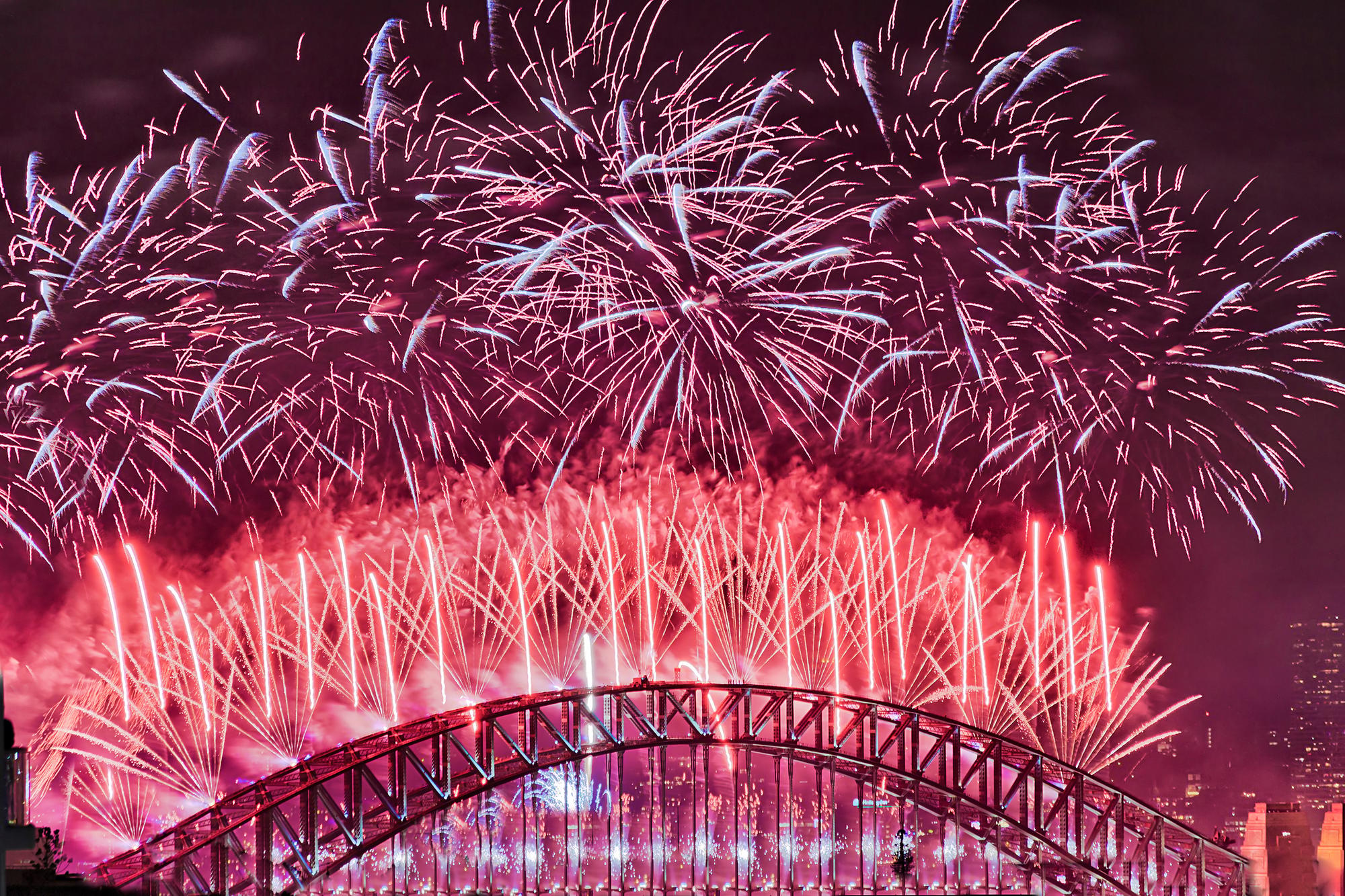 Vue panoramique de Sydney décorée pour le Australia Day.