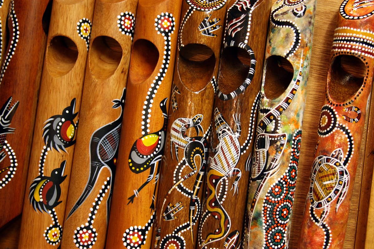 Austrailan Day Arte Aborigena Digeridoos a Cairns Australia