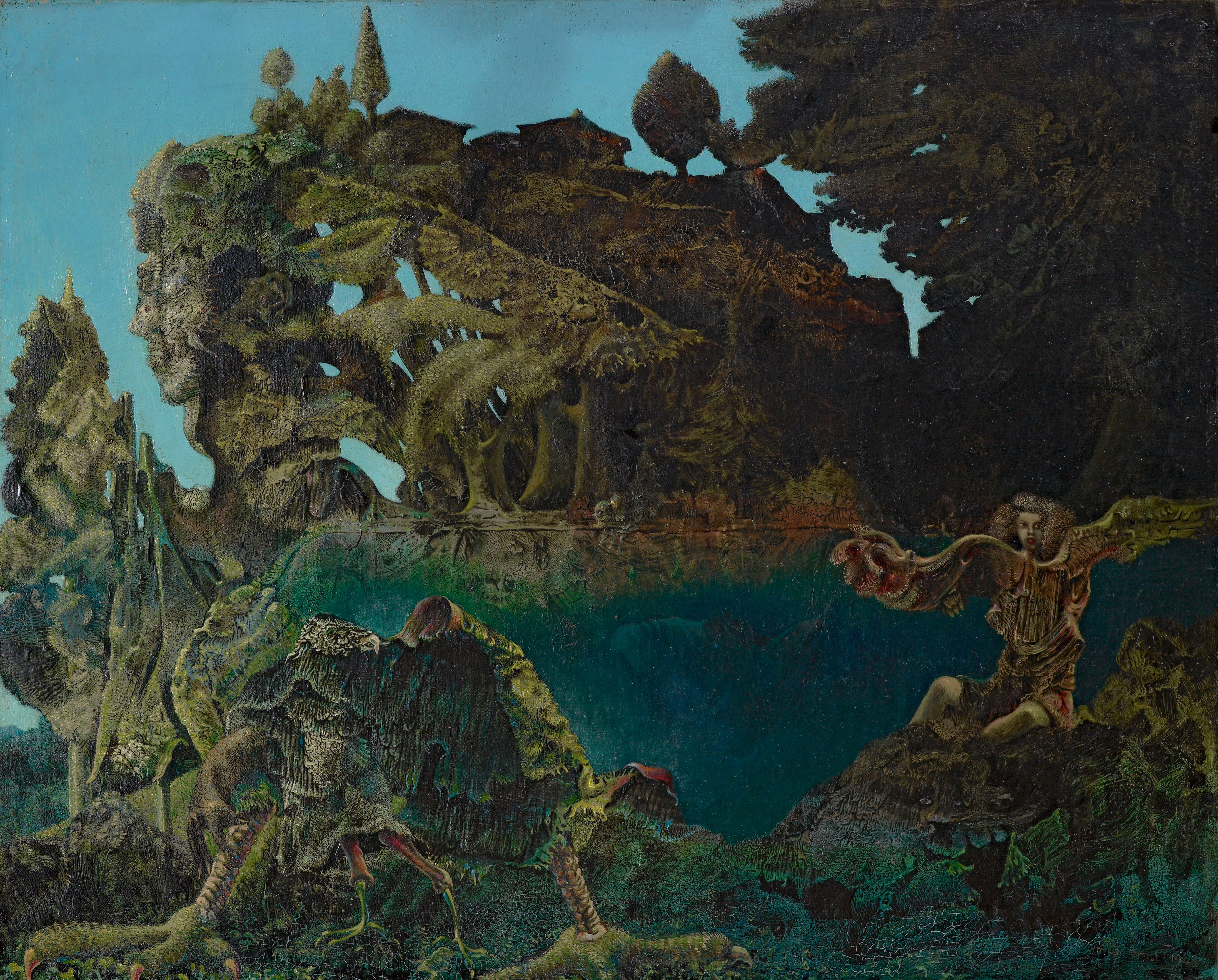 "Swampangel" Gemälde von Max Ernst in der Fondation Beyeler.