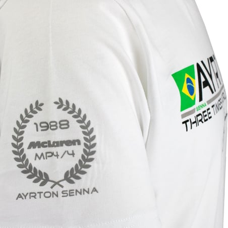Ayrton Senna McLaren T-Shirt Three Times World Champion 1988