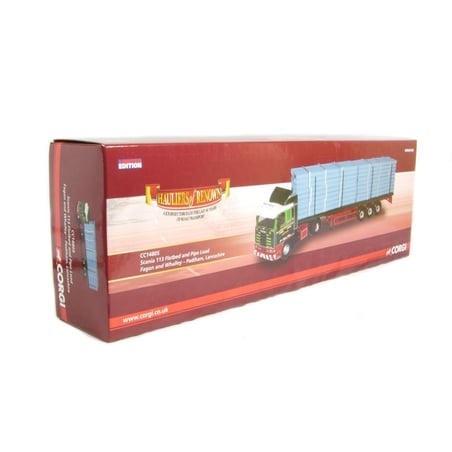 Corgi 1/50 Scania 113 Flatbed and Pipe Load Fagan & Whalley Padiham Lancashire