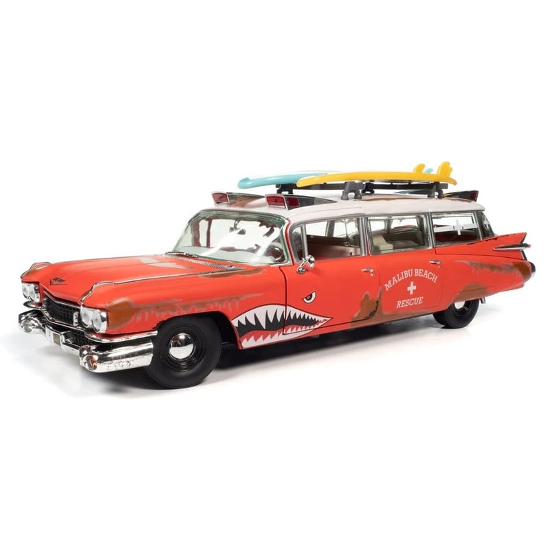 AutoWorld 1/18 Cadillac Eldorado Ambulance Surf Shark 1959