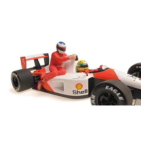 Minichamps 1/18 McLaren Honda MP4/6 No.1 1991 Mexico GP Ayrton Senna with Jean Alesi Riding