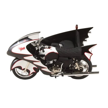 HotWheels 1/18 Batman & Robin 1966 Tv Series Batcycle & Sidecar