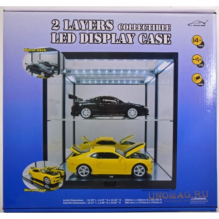 Triple9  1/18  Double showcase with LED lighting for model cars in scale 1/18