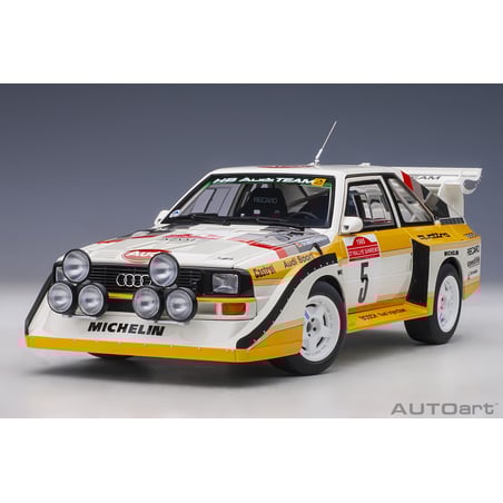 1/18 Audi Sport Quattro S1 Rally San Remo 1985 winner W. Röhrl/C. Geistdörfer No.5