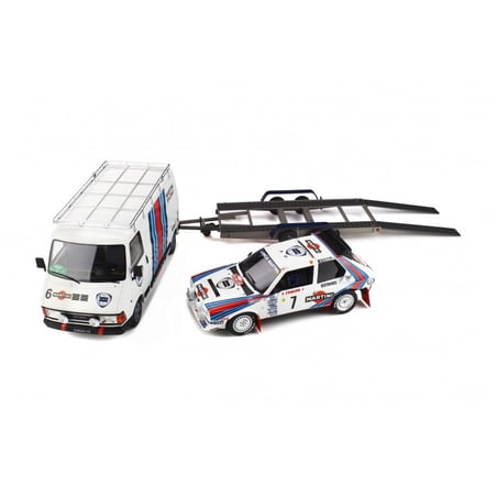 1:18 Set of Fiat 242 Van Series 2 Assistance Lancia Martini & Lancia Delta S4 Winner Rallye Monte-Carlo 1986 Gr.B No.7 Driver: