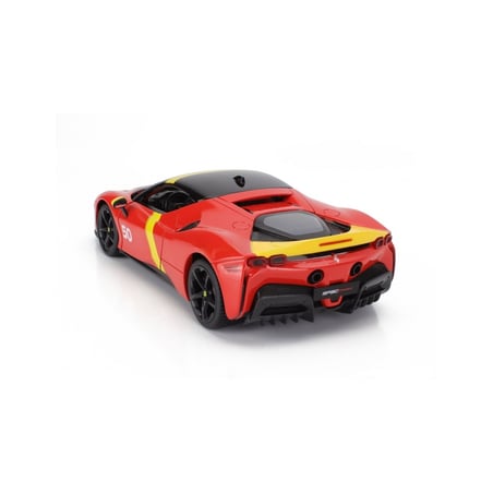 Bburago De Luxe Edition 1/18 Ferrari SF90 Stradale Hybrid 1000hp No.50 24hrs Le Mans Livery with Showcase