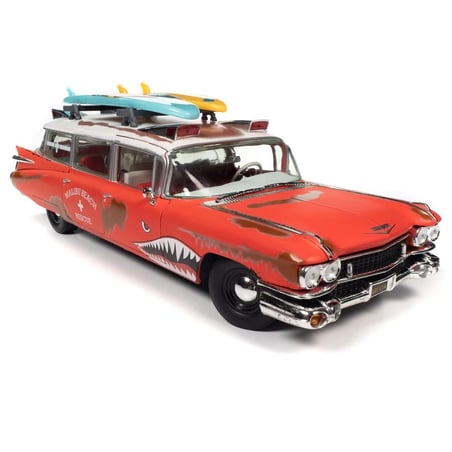 AutoWorld 1/18 Cadillac Eldorado Ambulance Surf Shark 1959